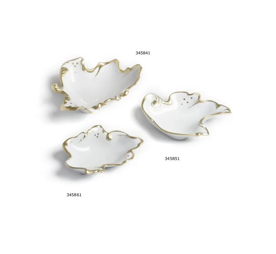 obrazek 2 Misa z porcelany w kształcie liścia o zdobionych krawędziach