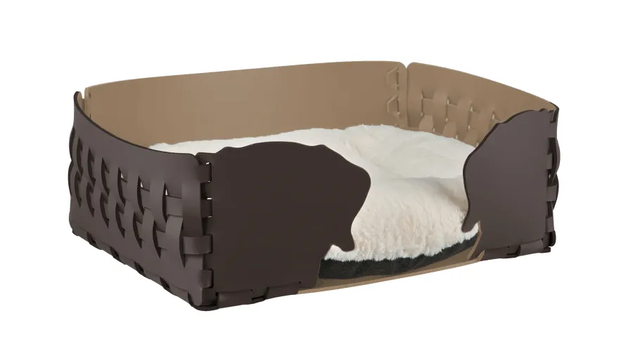 obrazek 1 Niepowtarzalne skórzane legowisko dla psa 35x20xH15 cm w kolorze czekoladowym