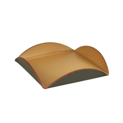 Zdjęcie Elegancka podstawka na stół 30x30xH2,5 cm wykonana ze skóry w kolorze musztardowym