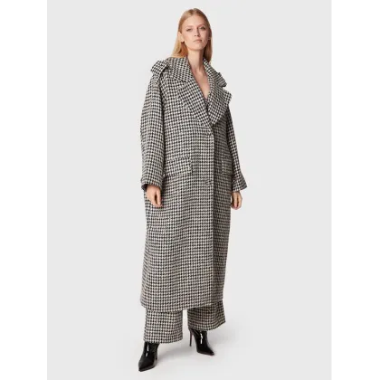 Zdjęcie ROTATE Płaszcz wełniany Sparkly Houndstooth RT1904 Kolorowy Oversize