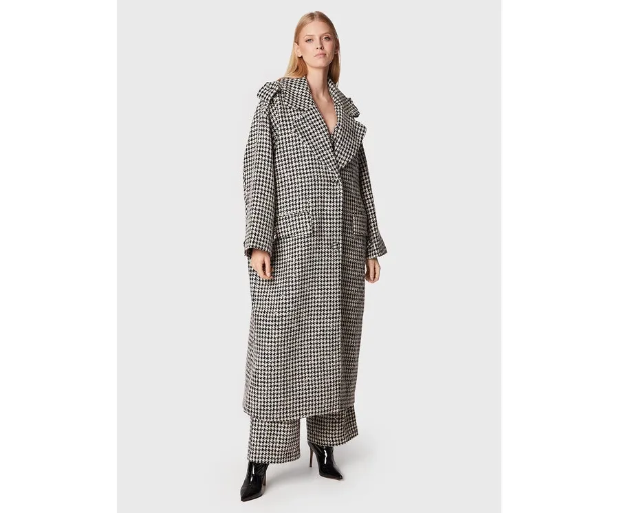 obrazek 1 ROTATE Płaszcz wełniany Sparkly Houndstooth RT1904 Kolorowy Oversize