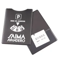 Picture A unique parking card case with a pocket for receipts and a screen printing option