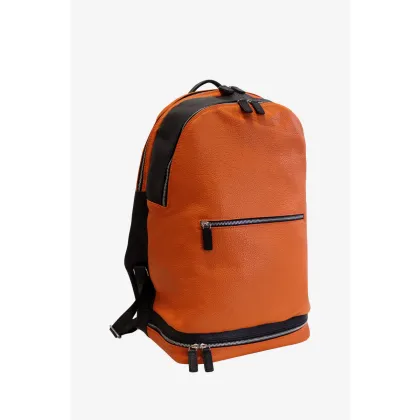 Zdjęcie Luksusowy plecak skórzany w kolorze pomarańczowym - Terrida