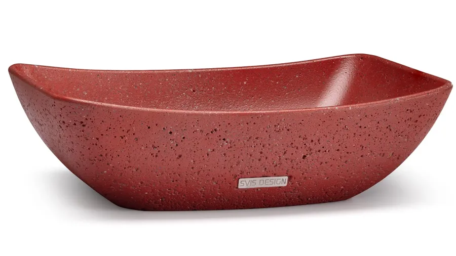 obrazek 1 Designerska umywalka 50 cm VIRGO HARDCORE – ceglasty, bez dekoru, bez lakieru