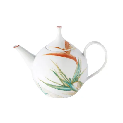 Picture Fiji porcelain tea pot with a decorative plant motif - Vista Alegre