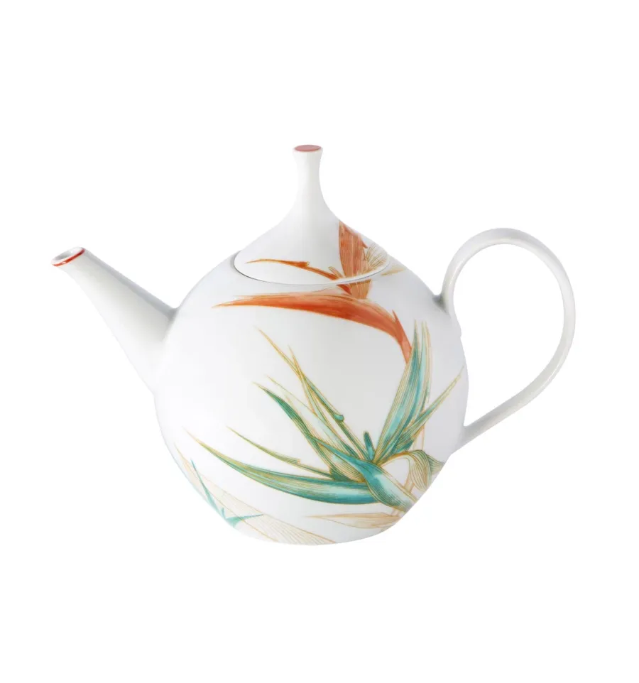obrazek 1 Dzbanek do herbaty z porcelany Fiji z ozdobnym motywem roślinnym - Vista Alegre