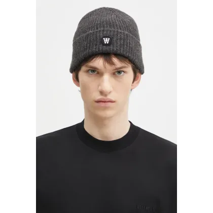 Zdjęcie Wood Wood czapka z domieszką wełny Vin AA Beanie kolor szary 10320804.4068