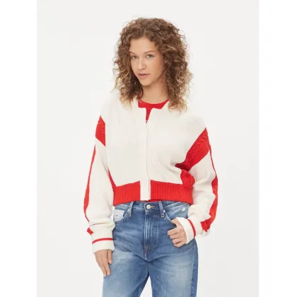 Zdjęcie Tommy Jeans Kardigan Archive DW0DW15856 Écru Regular Fit