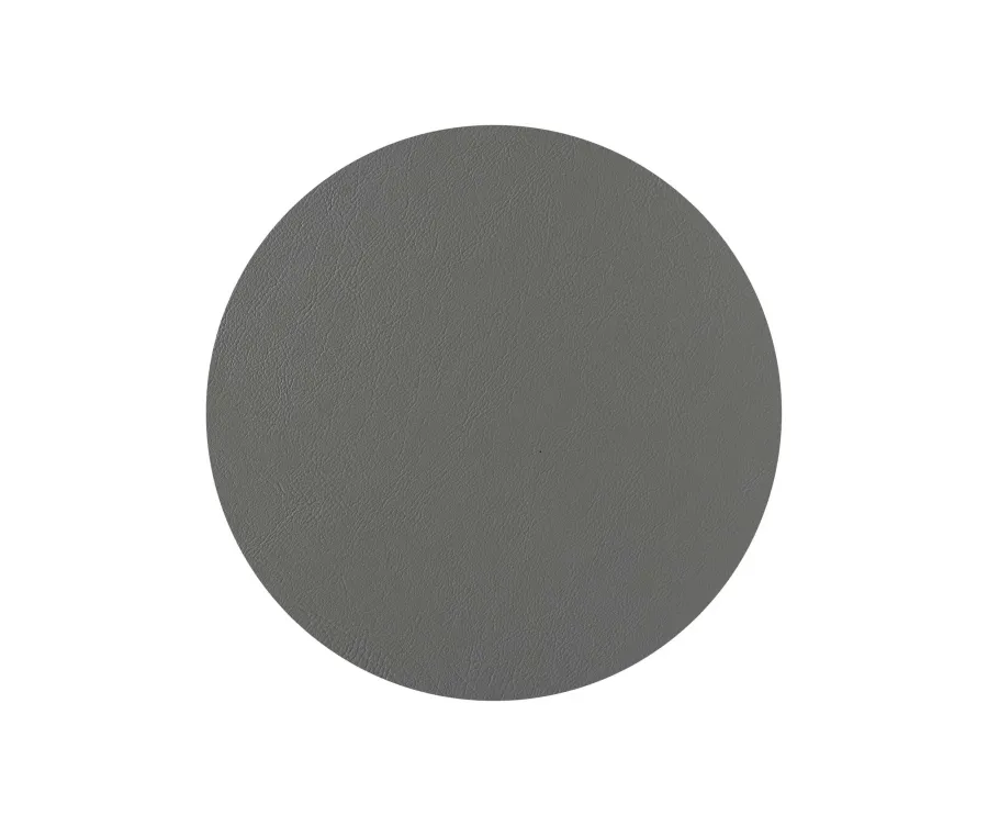 obrazek 4 Skórzana dwustronna podkładka na stół Ø35 cm w kolorze czarnym i szarym