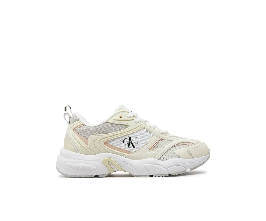 obrazek 1 Calvin Klein Jeans Sneakersy Retro Tennis Low Lace Mh Ml Met YW0YW01373 Biały