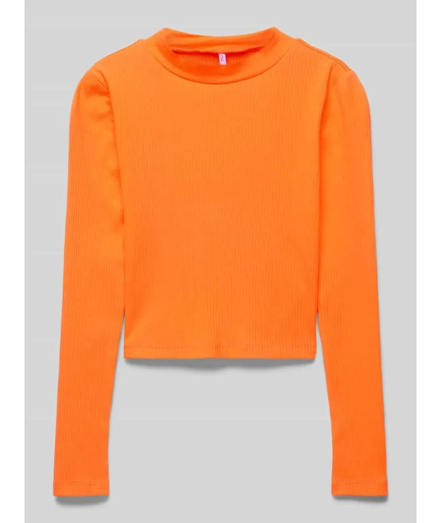 obrazek 1 Bluzka z długim rękawem i prążkowanym, okrągłym dekoltem model ‘LINEA’