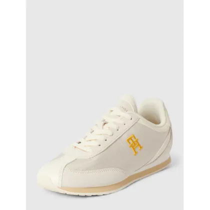 Zdjęcie Sneakersy ze skóry z wyhaftowanym logo