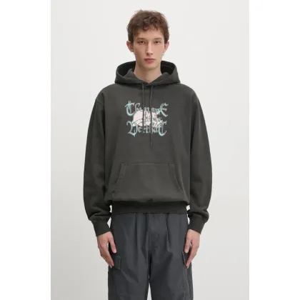Zdjęcie thisisneverthat bluza bawełniana Sleepy Cat Hoodie męska kolor szary z kapturem z nadrukiem TN243TSWHO09