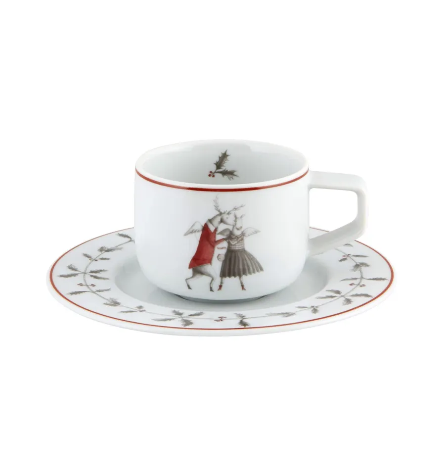 obrazek 1 Porcelanowa filiżanka do kawy ze spodkiem z unikatowej świątecznej kolekcji Nöel - Vista Alegre
