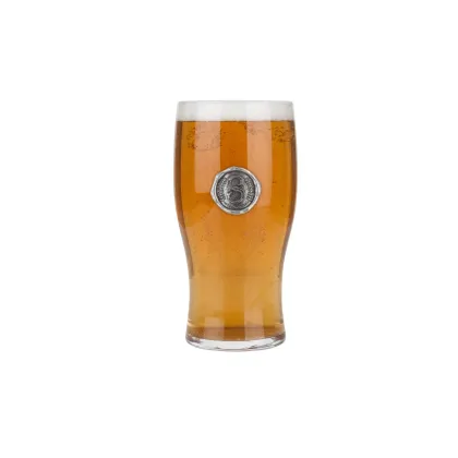 Zdjęcie Prezent na specjalną okazję - szklanka do piwa z cynowym kartuszem z literą „S”