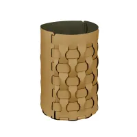 Zdjęcie Pleciony skórzany koszyk Dubai Ø22хH35 cm w kolorze musztardowym