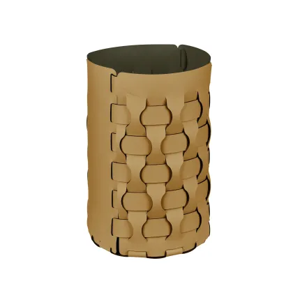 Picture Braided leather basket Dubai Ø22хH35 cm, mustard color