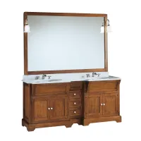 Picture Italian Beta bathroom set in walnut with 2 undercounter washbasins