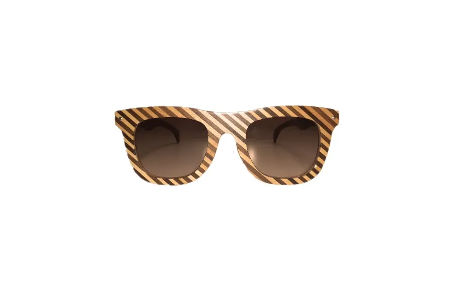 obrazek 1 Drewniane okulary w ukośne paski dla niego - Legno Light