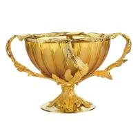 Picture A unique crystal plate decorated with gilded bronze
