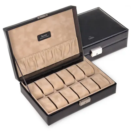 Picture Leather box for 12 watches, perfect for collectors