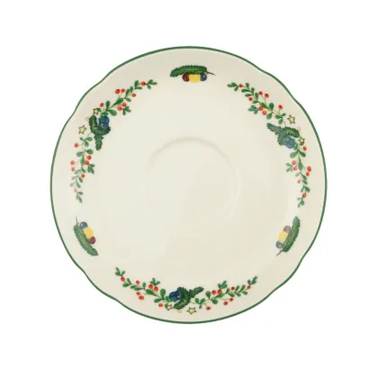 Zdjęcie Porcelanowy mały spodek na filiżankę do herbaty zdobiony świątecznym motywem - Seltmann Weiden