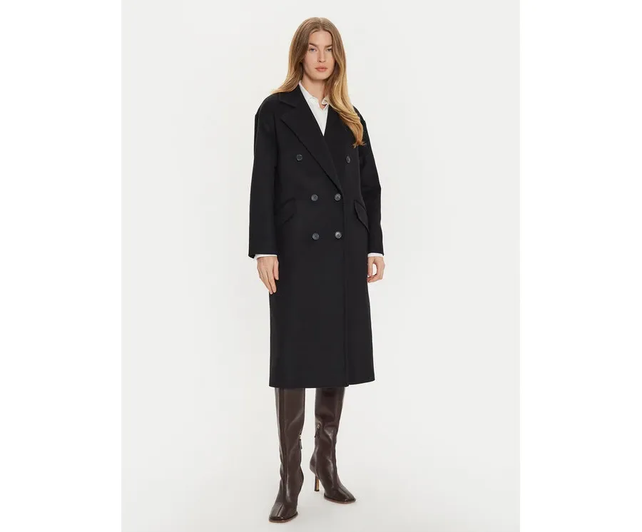 obrazek 1 TWINSET Płaszcz wełniany 242TT2203 Czarny Loose Fit