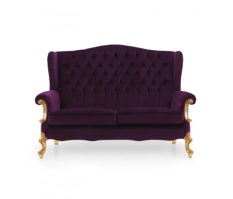 obrazek 2 Fioletowa elegancka sofa 2-osobowa w stylu klasycznym - Sevensedie