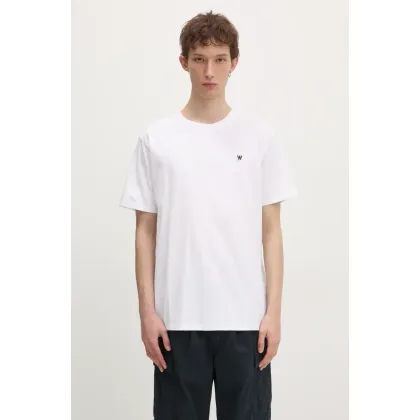 Zdjęcie Wood Wood t-shirt bawełniany Ace męski kolor biały gładki 30250095