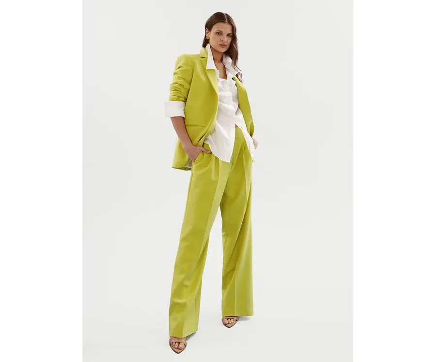 obrazek 1 Hugo Spodnie materiałowe Helepher 50508637 Zielony Relaxed Fit HUGO