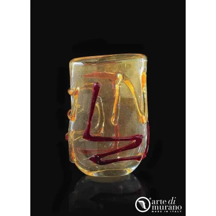 Zdjęcie Designerski złoty wazon ze szkła Murano