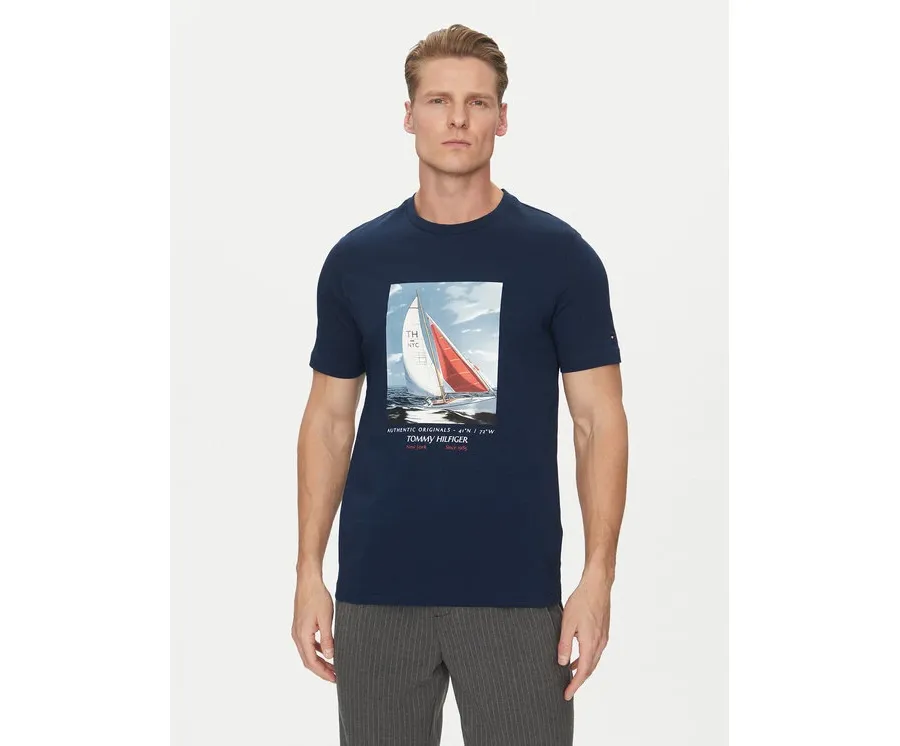 obrazek 1 Tommy Hilfiger T-Shirt Color Photo Print MW0MW38615 Granatowy Regular Fit