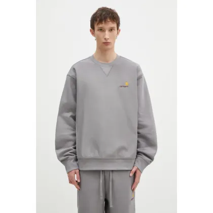 Zdjęcie Carhartt WIP bluza American Script Sweat męska kolor szary gładka I025475.2LRXX