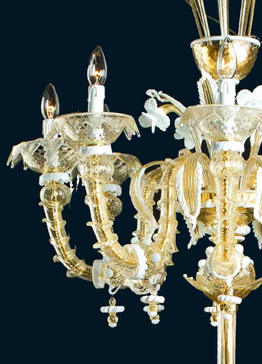 obrazek 3 Prestiżowa lampa podłogowa Imperial Gold ze szkła Murano