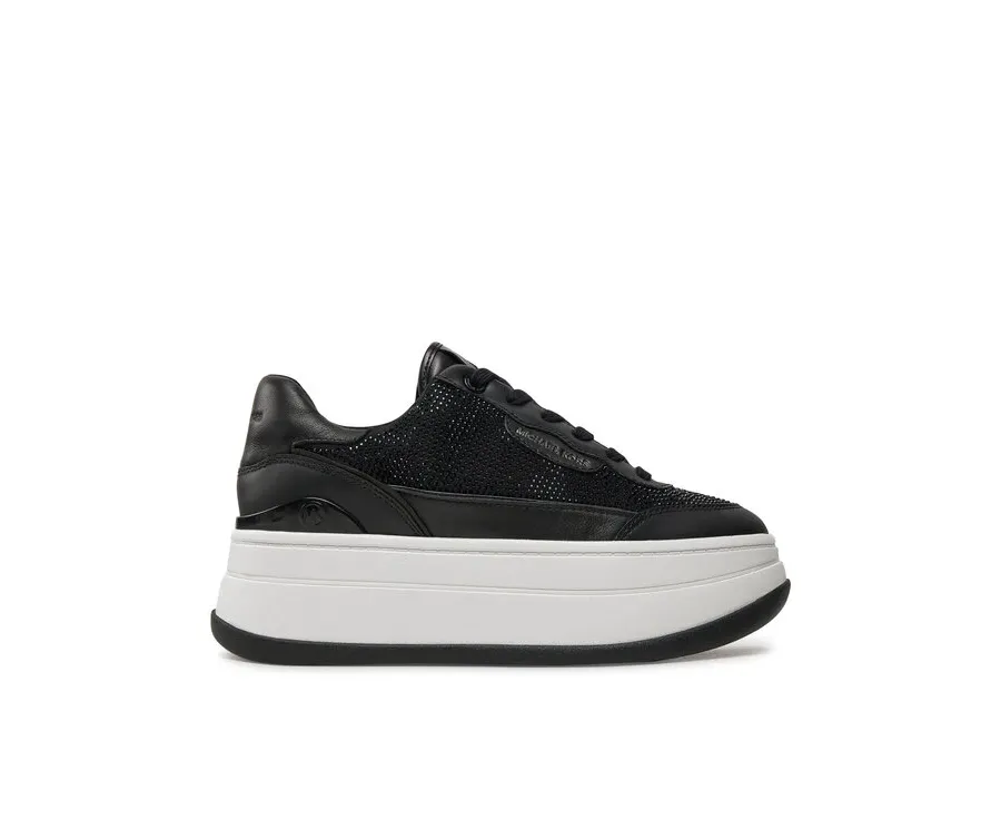 obrazek 1 MICHAEL Michael Kors Sneakersy Hayes Embellished Leather Sneaker 43F4HYFS1D Czarny