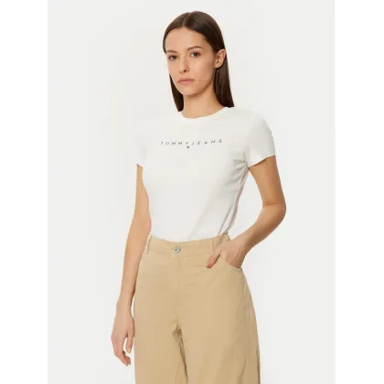 Zdjęcie Tommy Jeans T-Shirt Linear DW0DW18398 Biały Slim Fit