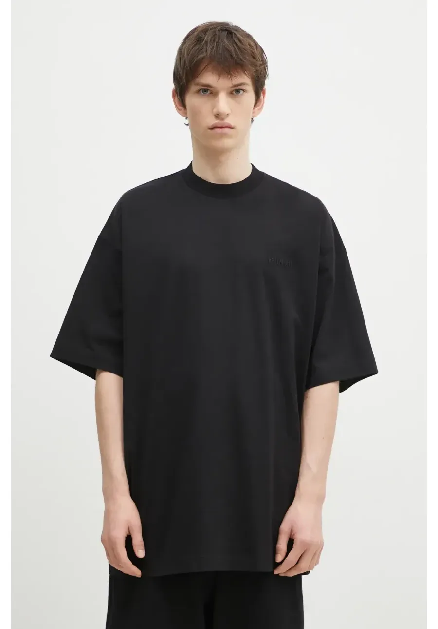 obrazek 1 VETEMENTS t-shirt bawełniany Embroidered Logo Oversized kolor czarny gładki UA66TR765B