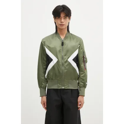 Zdjęcie Alpha Industries kurtka bomber dwustronna x Neil Barrett MA-1 męska kolor zielony przejściowa 106120.01-ZIELONY