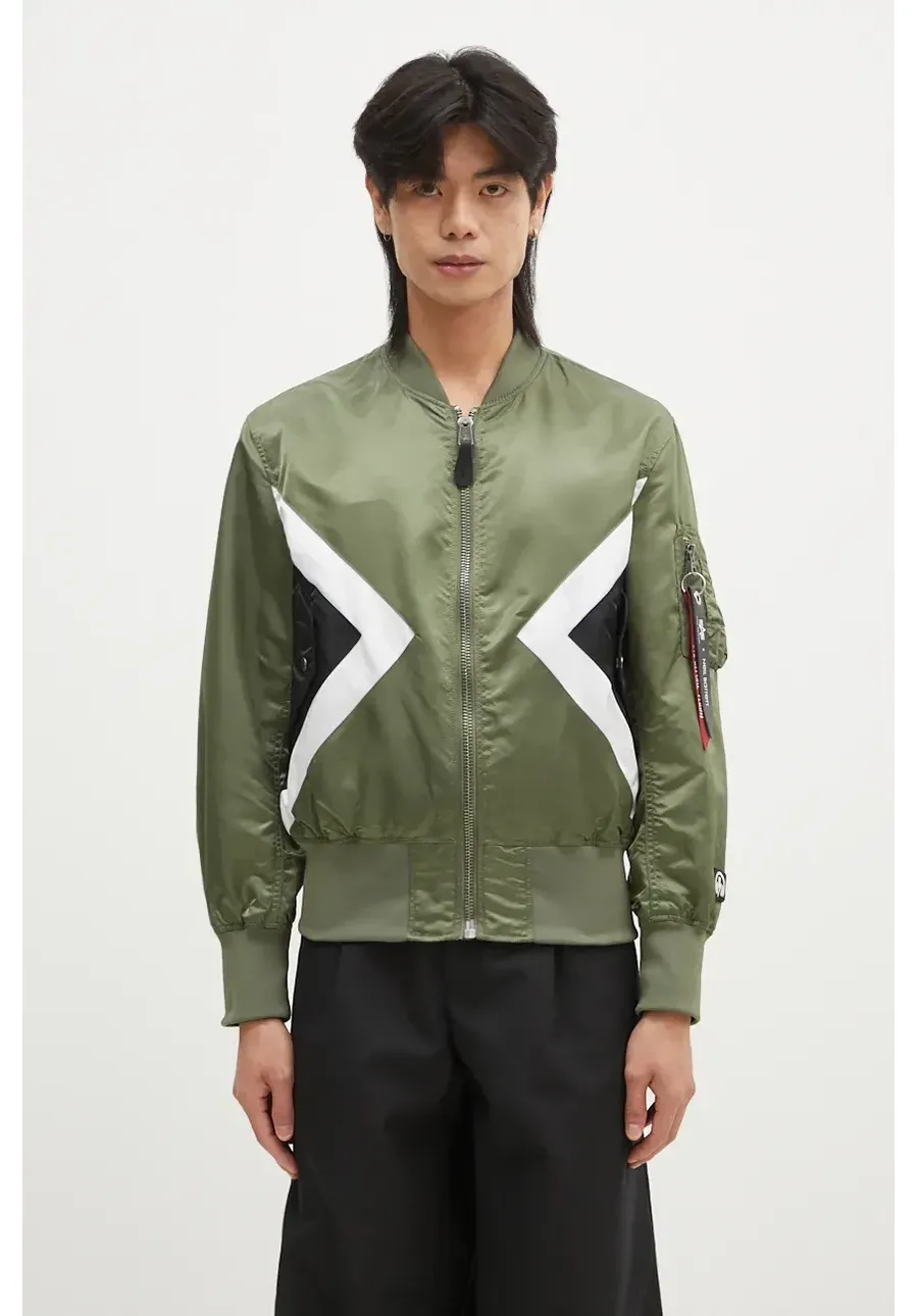obrazek 1 Alpha Industries kurtka bomber dwustronna x Neil Barrett MA-1 męska kolor zielony przejściowa 106120.01-ZIELONY