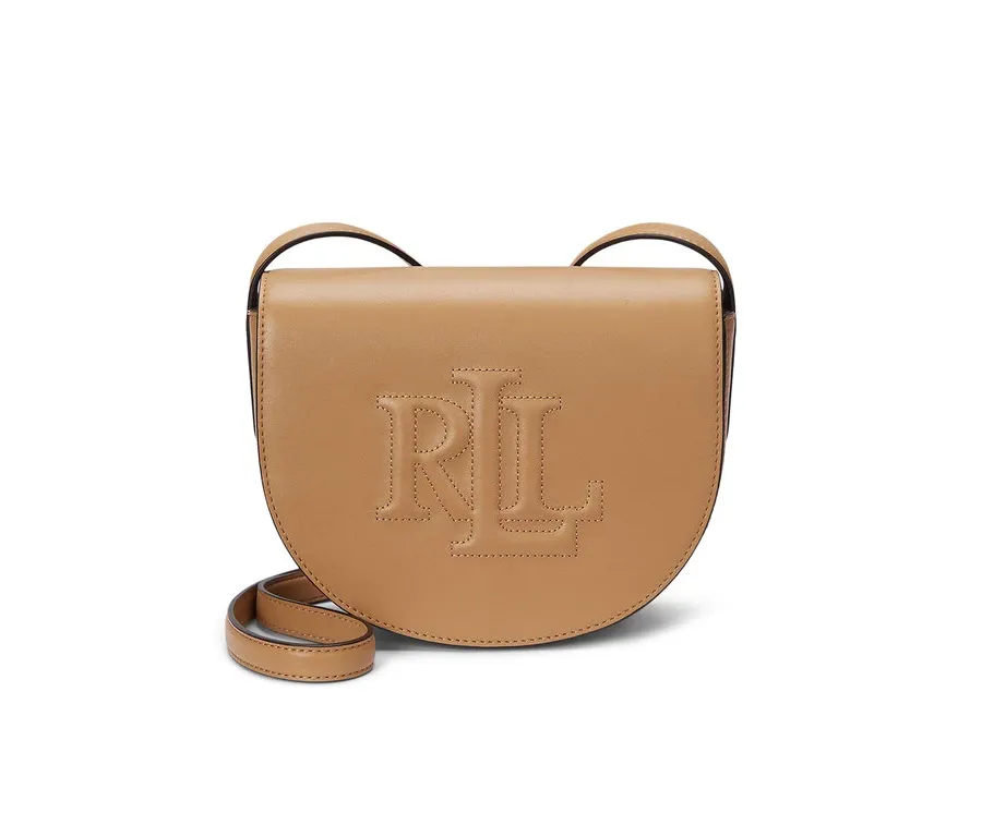 obrazek 1 LAUREN RALPH LAUREN Torebka Witley Leather Medium Embossed Logo Crossbody Bag 431950130008 Brązowy