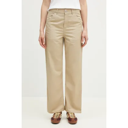 Zdjęcie Carhartt WIP spodnie Simple Pant damskie kolor beżowy szerokie high waist I031562