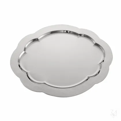 Zdjęcie Piękna nowoczesna owalna srebrna taca Cardinale - Zaramella Argenti