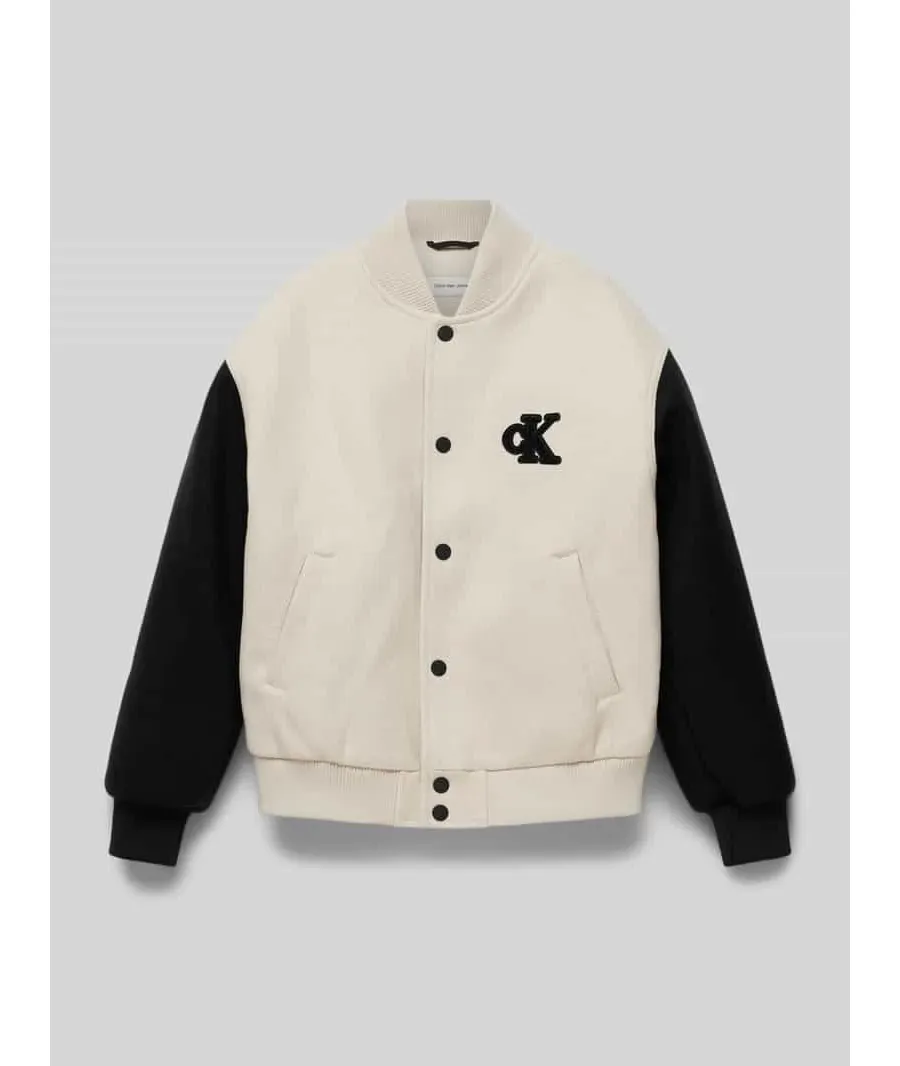 obrazek 1 Calvin Klein Jeans Kurtka bomber Varsity IB0IB02294 Beżowy Regular Fit