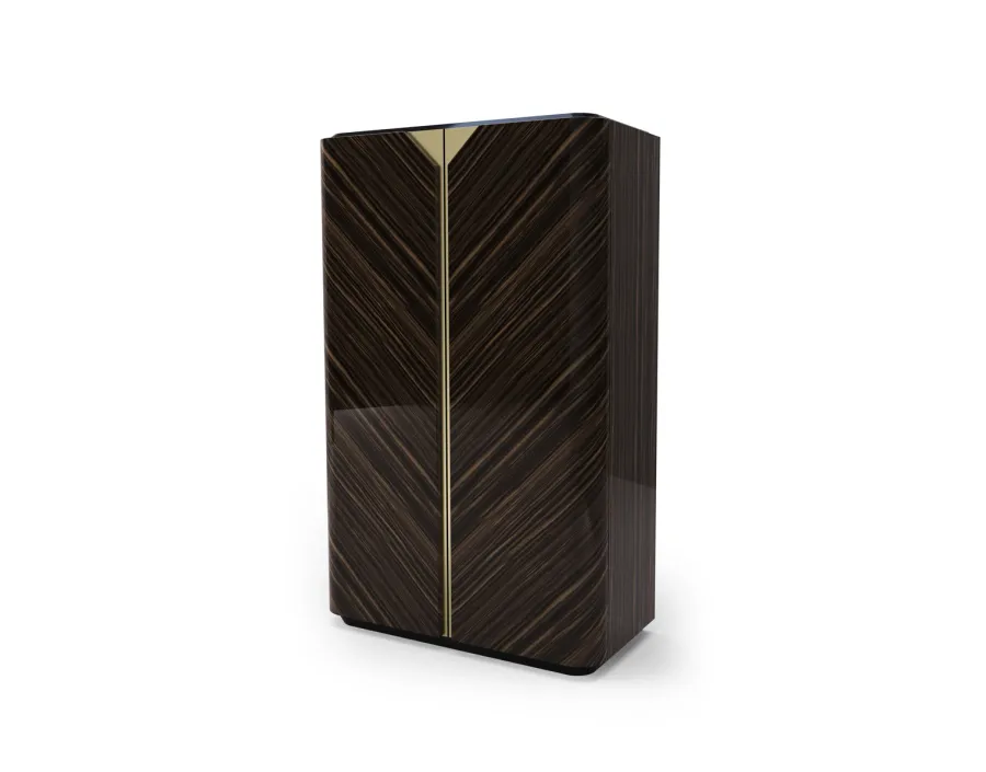 picture 1 Classic Italian 2-door cabinet with LED lighting for the office - Bianchini