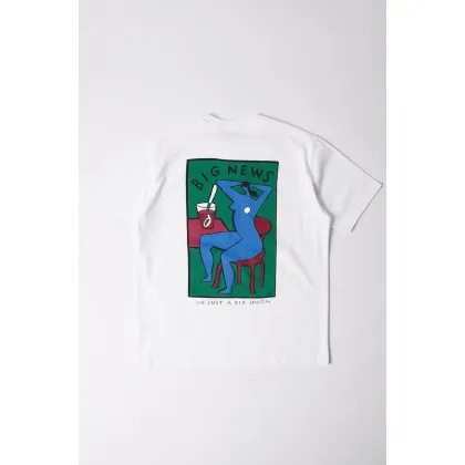 Zdjęcie by Parra t-shirt bawełniany Big news męski kolor biały z nadrukiem 53200