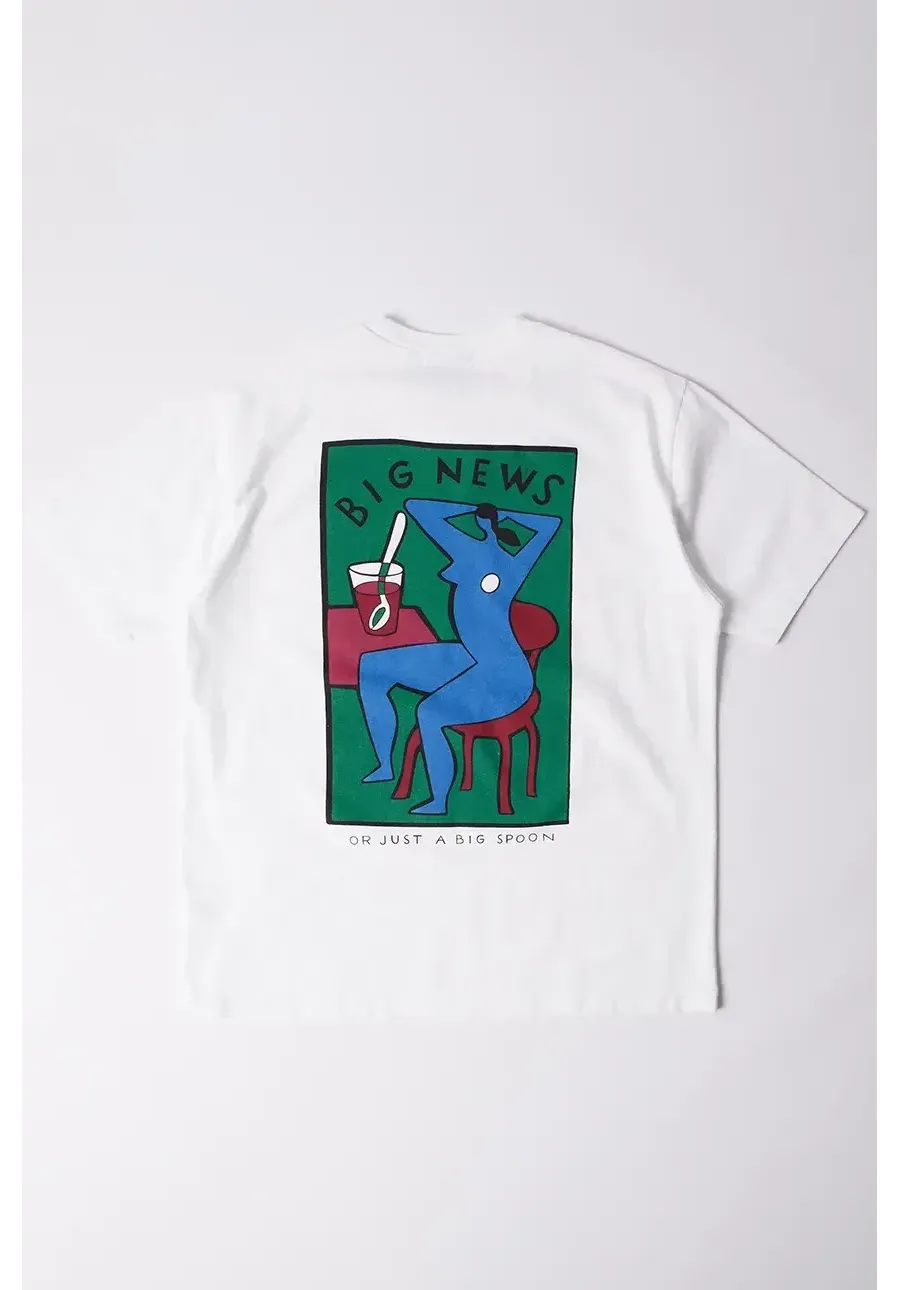 obrazek 1 by Parra t-shirt bawełniany Big news męski kolor biały z nadrukiem 53200