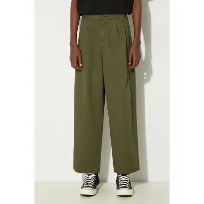 Zdjęcie Carhartt WIP spodnie bawełniane Merrick Pant kolor zielony proste I033759.66606