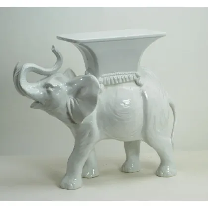 Picture White ceramic elephant
