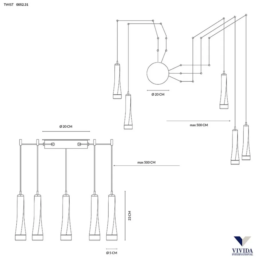 obrazek 3 Nowoczesna lampa wisząca Twist 5