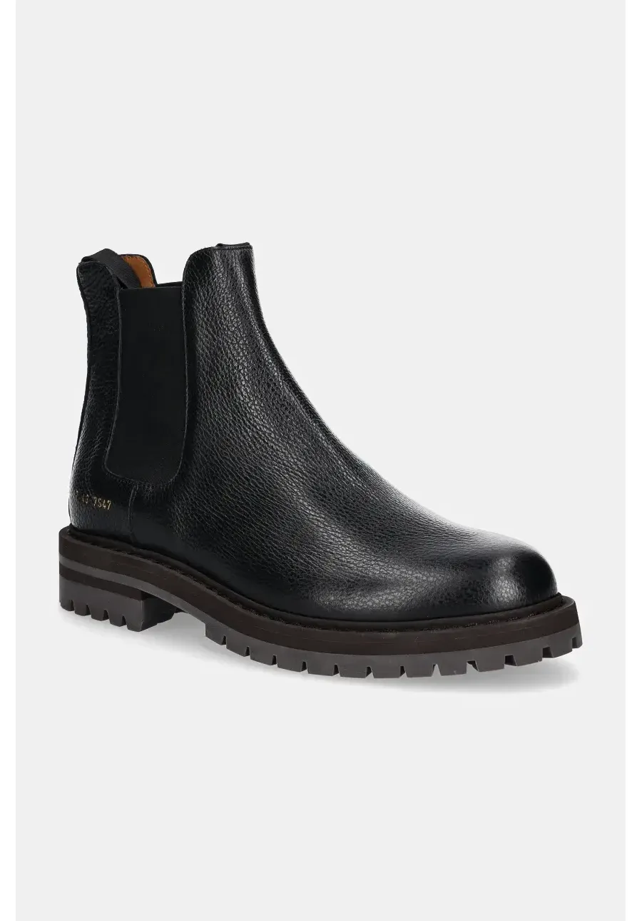 obrazek 1 Common Projects sztyblety skórzane Chelsea Workboot in Leather męskie kolor czarny 2447